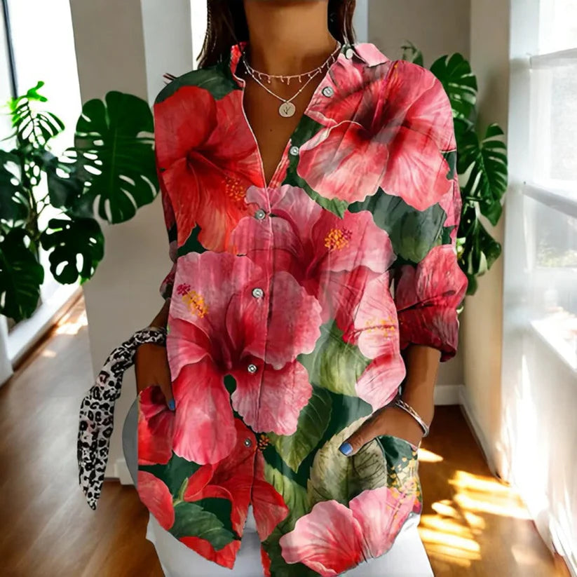 Vera Vintage Blus | Tidlös Blommönster för en Somrig Look