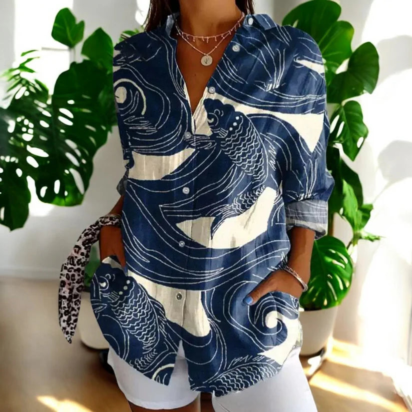 Vera Vintage Blus | Tidlös Blommönster för en Somrig Look