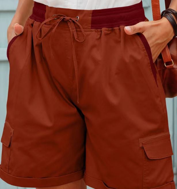 Lösa shorts med hög midja för damer