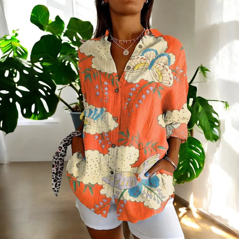 Vera Vintage Blus | Tidlös Blommönster för en Somrig Look
