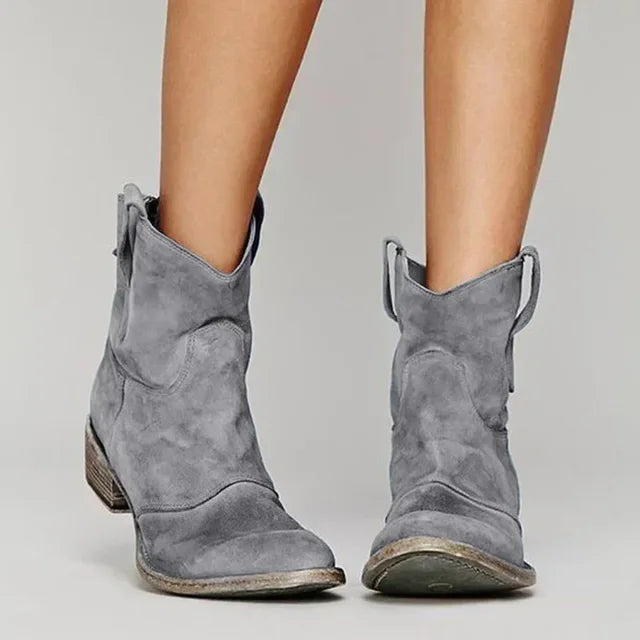 Liv | Vintage Cowboy Ankelboots – Stilsäkert & Bekvämt!