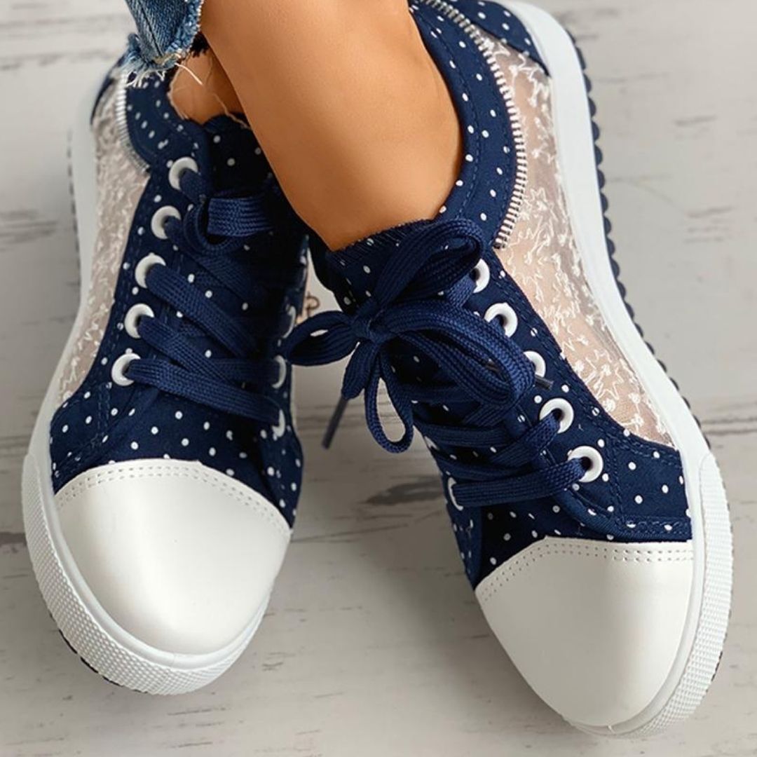 Dame Sneakers i Blå Jeans Joline