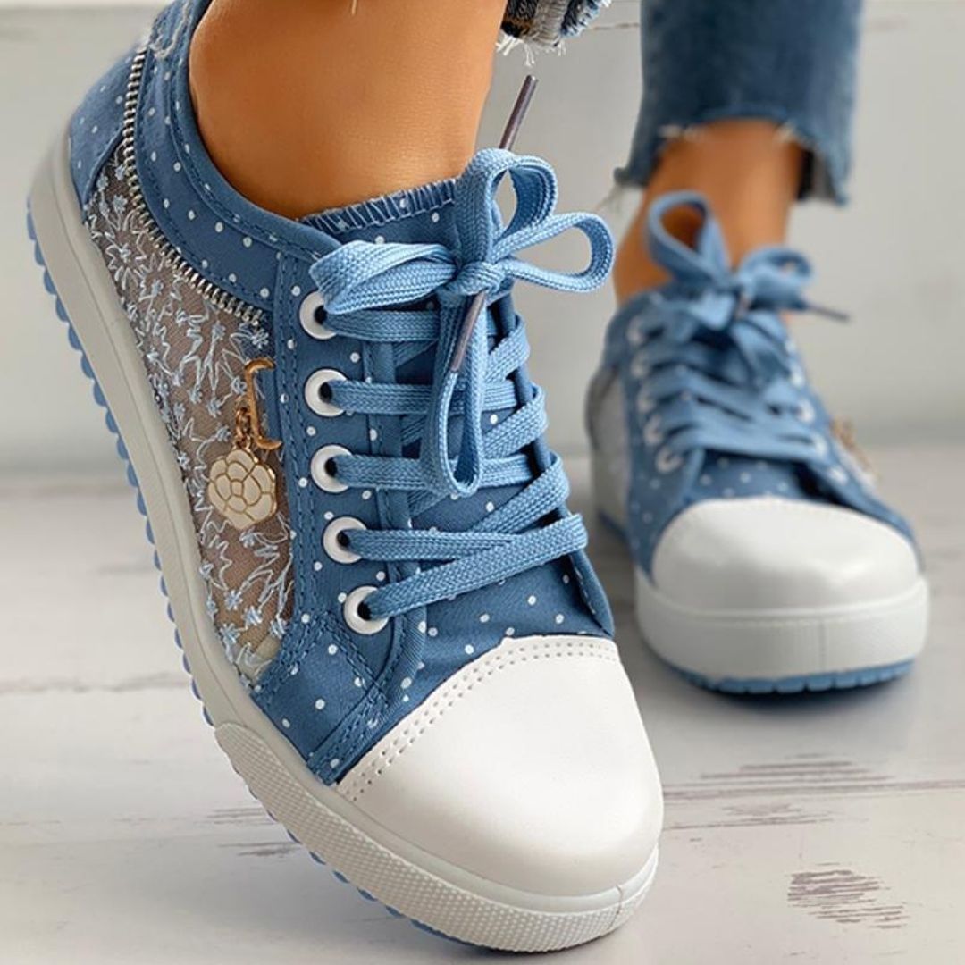 Dame Sneakers i Blå Jeans Joline