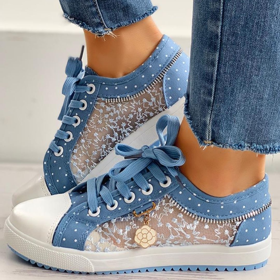 Dame Sneakers i Blå Jeans Joline
