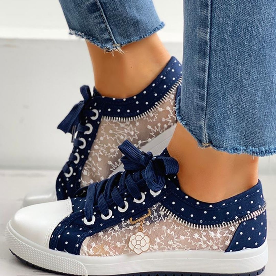 Dame Sneakers i Blå Jeans Joline