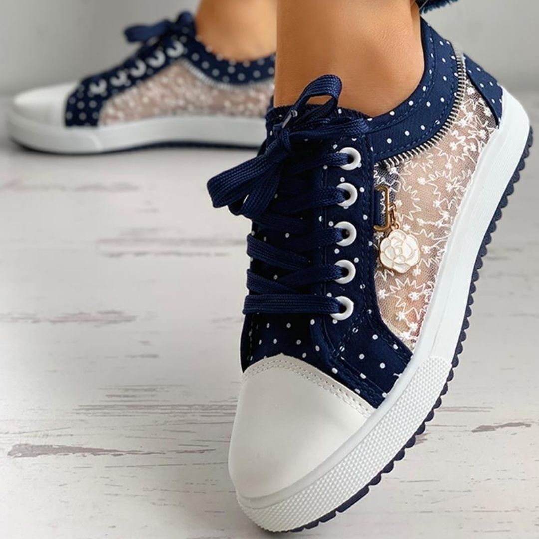 Dame Sneakers i Blå Jeans Joline