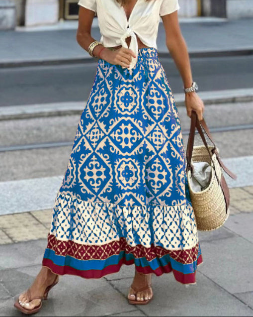 Sierra | Boho Maxi Kjol – Djärva mönster, somriga vibbar