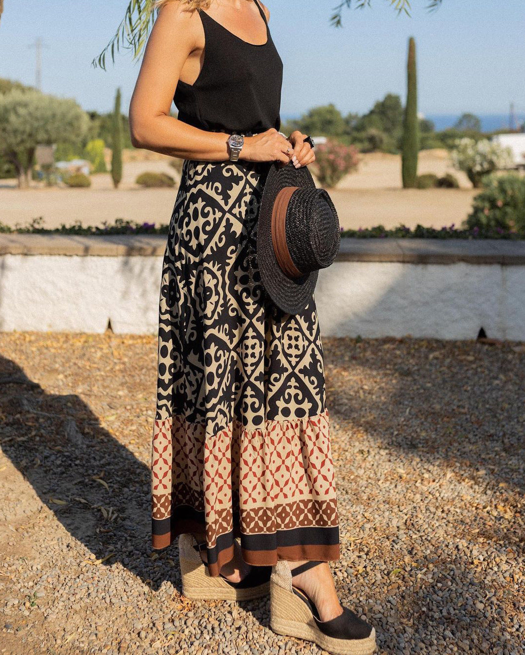 Sierra | Boho Maxi Kjol – Djärva mönster, somriga vibbar