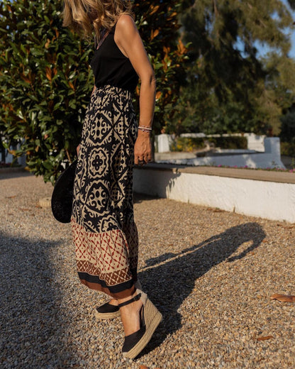 Sierra | Boho Maxi Kjol – Djärva mönster, somriga vibbar