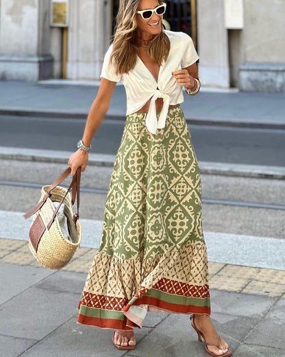 Sierra | Boho Maxi Kjol – Djärva mönster, somriga vibbar