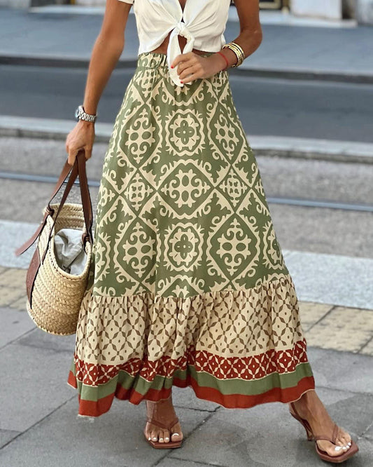 Sierra | Boho Maxi Kjol – Djärva mönster, somriga vibbar