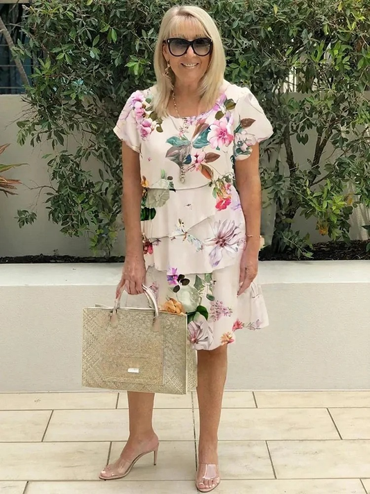 Juno– Elegant Maxiklänning med Blommönster